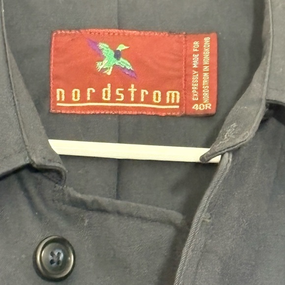 Nordstrom Poly Cotton Blend Top Coat Dress Jacket Dark Navy Blue Mens Size 40R - Picture 4 of 12